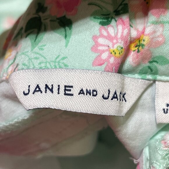 Janie And Jack Pants Floral Mint Green Pink Adjustable Size 6 Girl's - Picture 7 of 9